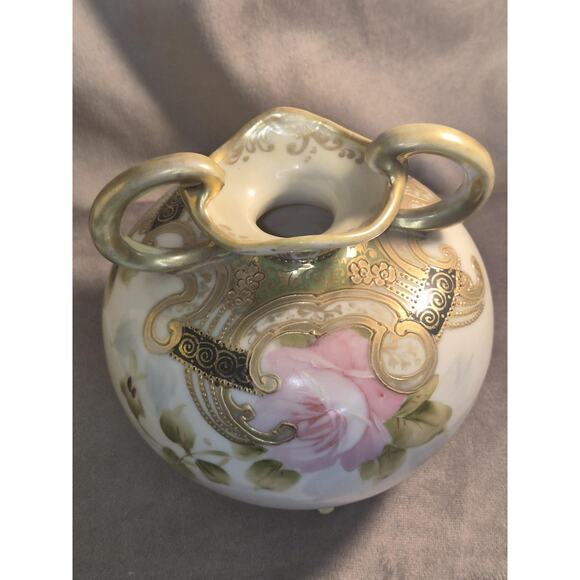 Antique Nippon Hand Painted Vase | Morimura Brothers Maple Leaf Mark Porcelain - Picture 4 of 9